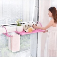 Balcony Clothesline - Folding Balcony Hanger - Pink