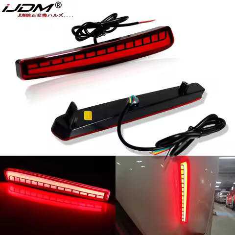 iJDM Car Red LED Bumper Reflector Lights For Toyota Corolla (2020 2021) Function as Tail,Brake & Rea
