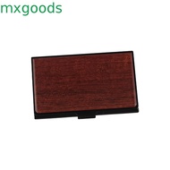 MXGOODS Business Card Holder Wooden Office Supplies Stainless Steel Fashion Display Stander Cards St