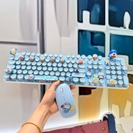 Wireless Bluetooth Three-Mode Mechanical Mixed Light Keyboard Cartoon Computer Notebook 104-Key DIY 