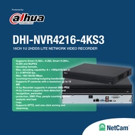 DAHUA DHI-NVR4216-4KS3 - 16 CHANNEL 4K UP TO 12MP FOR IP CAM CCTV 2 HDD SLOT