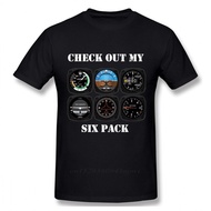 Men's Large T-shirt Awesome Aviation 6 Pack Instrument For Pilots T Shirt Graphic Print Camiseta Cot