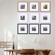 8x8 Inch Square Classic Style Photo Frame, Black/White/Brown Picture Frame, Display Picture 3.5x3.5