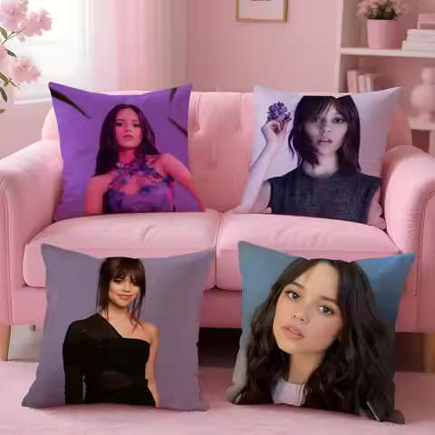 Celebrity J-Jenna Ortega Double-sided Printed pillow cover Short plush Suitable living rooms bedroom