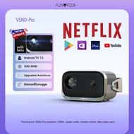 3543[New Upgrade]FUNFOOX VENO PRO โปรเจกตอร์บ้านดีไซน์! 600ANSIสว่างมาก + Android TV12.0 รองรับWiFi6