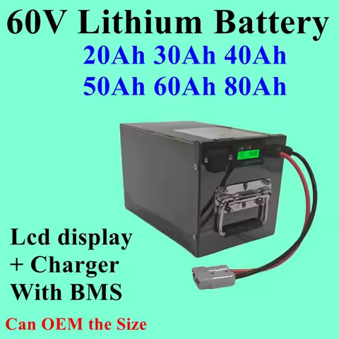 60V 20Ah 30Ah 40Ah 50Ah 60Ah 70Ah 80Ah Lithium Ion Battery Pack with BMS 2KW 4KW 5KW for motorhome 3