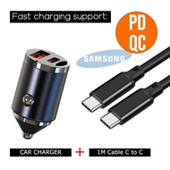 SuperVooc Turbo Charge iQOO Dual Port USB Type C 45W Mini Car Charger Super Fast Charging Quick Adap