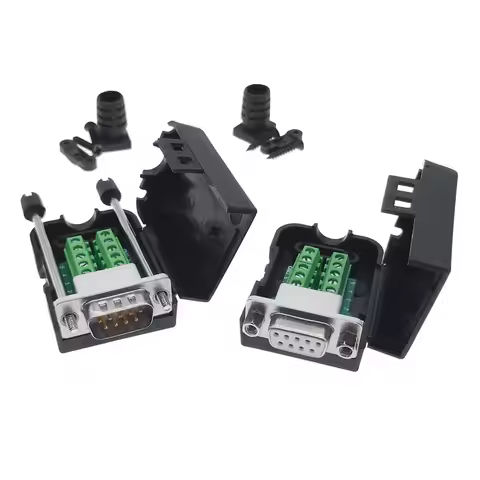 1Pc DB9 COM RS232 transfer-free Signals terminals Male Female connector D sub 9Pin