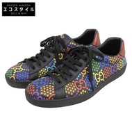 二手 Gucci GG 迷幻低筒運動鞋，男款，黑色和多色，顏色，610085（產品代碼：7）