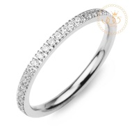 555jewelry แหวนสแตนเลส สตีล Tiny Ring เพิ่มความโดดเด่นด้วยเพชร CZ เม็ดเล็กสวย รุ่น 555-R094 - แหวนสแตนเลส แหวนผู้หญิง แหวนแฟชั่น (R39)