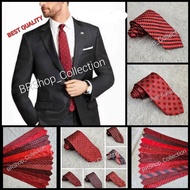 MERAH Red tie - red striped tie - red striped tie - patterned red tie - men's tie - tie