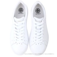 全新 TORY BURCH Howell 雙T金屬標誌小牛皮繫帶運動鞋(白色) 小白鞋 白色運動鞋 平底鞋 38號