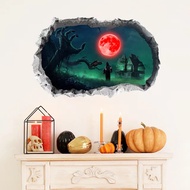 Home wall decoration self adhesive 3d false window halloween sticker wall sticker stiker dinding ser