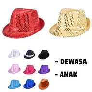 H02 Colorful Sequin Fedora Hat for Children & Adults - Fashion Hat - Party Hat, Kids & Adults Sparkl