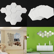 Modern 12pcs 8cm Acrylic Hexagonal 3D DIY Modern Design Mirror Wall Window Sticker Murals Vinyl Wall