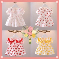 Korean Dress for Kids Girl 1 2 3 4 Years Old Summer Cute Pattern Printing Fairy Dress for Baby Girl 6-12 Months Birthday Party Sweet Dresses Girls Holiday Style Dresses