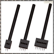 [L W H Y] 1 Set Leather Round Hollow Stitching Hole Punch Cutter Tool, 4mm Spacing 2/4/6 Hole