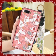 Lanyard Wristband Phone Case For OPPO K1/AX7 Pro/R17 NEO/R15X/Reno A Phone Holder Kickstand Dirt-resistant Waterproof