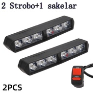 2Pcs DRL Strobo 6LED Lampu Depan Sepeda Motor Lampu Sorot Tambahan Kecerahan Tinggi Lampu Kendaraan 