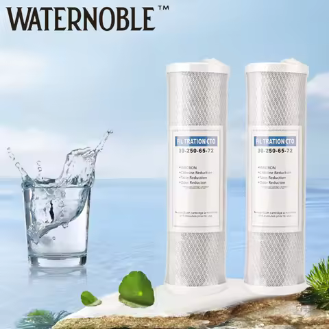Waternoble Carbon Block Water Filter Cartridge 10" X 2.5" Compatible Removes Tastes Odors Whole Hous
