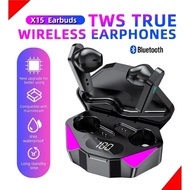 X15 Gaming Earphones TWS Bluetooth Headphones Noise Cancelling Earbuds LED Display Wireless Headsets