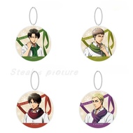 Acrylic mica keychain Anime Attack on Titan AOT character Levi Eren Erwin Jean round shape to decora