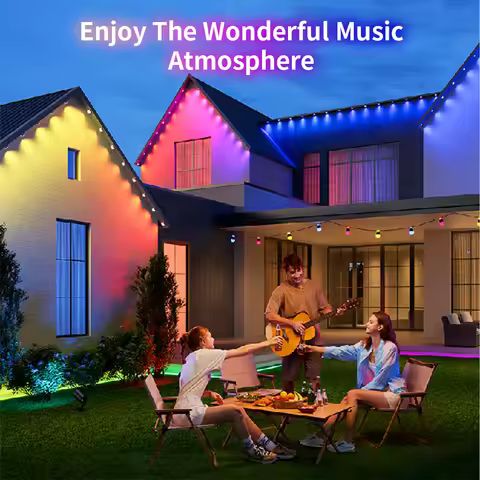 Outdoor Lights 24V 15M-90M Eaves Lights Smart Eaves String RGB Lights Full House Ambient Lighting Ha