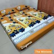 Flashsale minion motif bed sheets size 90x200 to 200x200 height 20cm cotton bedsheet