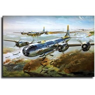 World War 2 Plane The B-29 Strategic Bomber Poster Decorative Painting Canvas Wall Art Living Room P