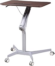 Portable Overbed/Chair Table, Standing Desk with 4 Rolling Castors, Mobile Laptop Desk PC Stand, Over-Bed Table, Height Adjustable Standing Desk, for Living Room, Bedroom, Medical