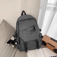 Beige Solid Color Classic Backpack