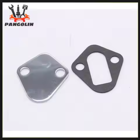 Chrome Steel Big Block Chevy Fuel Pump Block Off Plate With Gasket SI-AT11315 For chevy 396 402 427 
