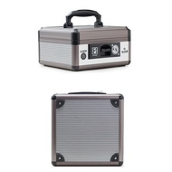 Portable Cash Register Safe Deposit Box Double Layer Metal Lock Box With Key Money Saving Organizer 