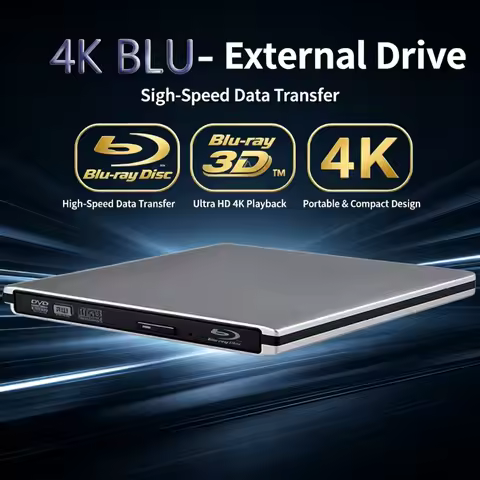 External USB3.0 DVD Burner Writer Optical BD-RE Recorder 3D BD-ROM Blu-Ray Reader Bluray Play DVD Re