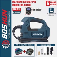 [BƠM HƠI PIN] Máy Bơm Hơi Pin BOSHUN BS-BH120 120w Nặng 940gram Áp Suất Tối Đa 120 Psi Màn Hình Led 