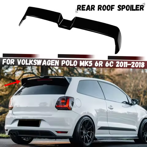 For Volkswagen VW Polo MK5 6R 6C 2011-2018 Rear Roof Spoiler Oettinger Style Rear Trunk Diffuser Tai
