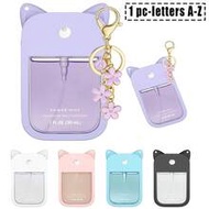 2pcs/1pc 1oz (30ml) Hand Sanitizer Spray Bottle Protective Case, 26 Floral Letter Spray Bottle Label