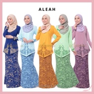 SALE 🔥 Baju Kurung Plain Kain Batik Aleah Kebaya Moden Sulam Royal Blue Baby Blue Gold Mint Smokey Purple
