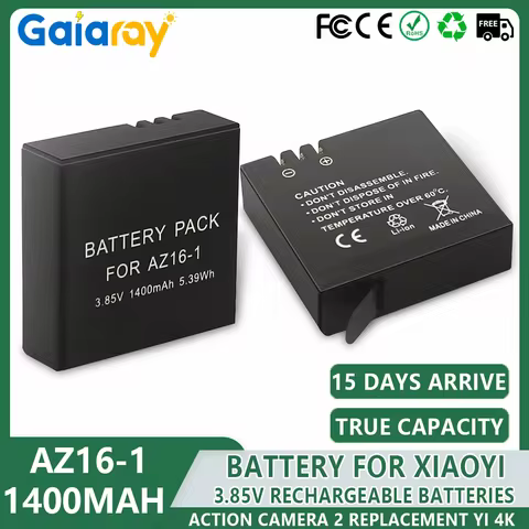 1400mAh 3.85V Rechargeable Batteries AZ16-1 AZ16 1 Bateria for Xiaomi Yi 2 4K Original Xiao Yi Mi Li