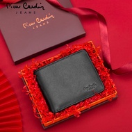 Genuine cowhide men's wallet Pierre Cardin, durable, folded