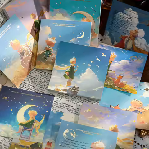 60pcs/set Art Oil Painting Style Sticky Note DIY Notebook Material School Diary Sticky Note Cartoon 