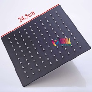 Stainless Steel Shower Head 360 Degree Rainfall Square Wall Black High Kepala Paip Shower Mandi Besa