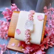 白水晶九尾狐桃花編繩手鍊