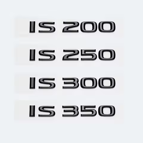 Glossy Black ABS Letters IS200 IS250 IS300 IS350 IS300h IS200t IS500 HYBRID Emblem For Lexus Car Tru