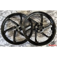 🔥Enkei Sport Rim 6 Batang Hitam🔥 Y15ZR V1 V2 / Y16 , 6 Batang Hitam , Size (Front 1.6, Rear 1.85) 🔥F
