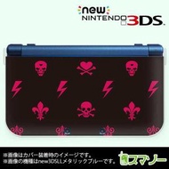 (new Nintendo 3DS 3DS LL 3DS LL ) スカル3 ブラック ピンク カバー