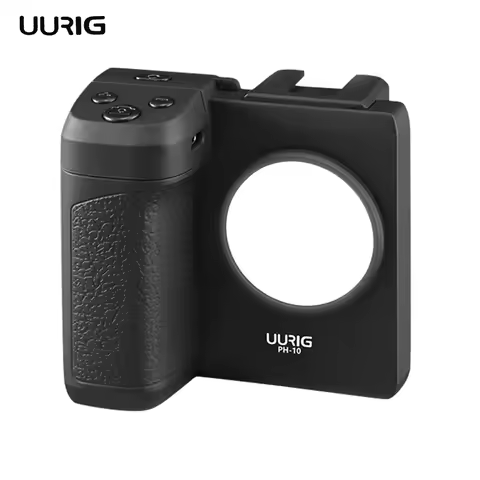 UURIG PH-10 Wireless Handle G rip Phone Holder Stabilizer for Smartphone Vlog Remote Control 1/4"LED