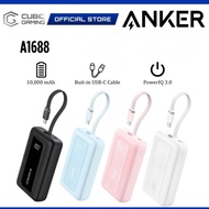 ANKER A1688 ZOLO POWER BANK 10000MAH 30W FAST CHARGE | BUILT IN USB C CABLE |  TWO WAY FAST CHARGING