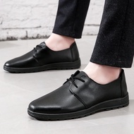Chef Leather Shoes Men's Shoes Kitchen Anti-slip Waterproof Work Shoes Hotel Oil-proof Shoes KFC Bla