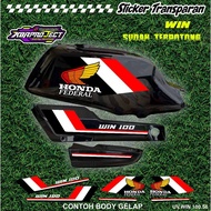 WIN 100 COOL PREMIUM TRANSPARENT STICKERS HONDA RACING 56 STICKER LINES ALREADY CUT